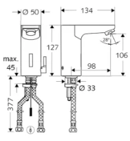 SCHELL Rob. de lav. électro.CELIS E HD-M EM, transfo à encastrer 100/240V, chromé