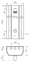 SCHELL Panneau de douche LINUS DP-SC-V pomme de douche COMFORT, alu.anodisé