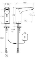 SCHELL Rob.de lav. électro. XERIS E HD-K mid., eau froide,alimentation piles,chr.