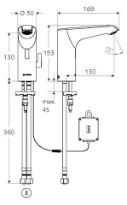 SCHELL Rob.de lav. électro.XERIS E HD-M mid.,eau mitigée,alimentation piles,chr.