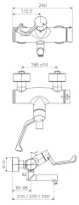 SCHELL Rob. lav. appar.VITUS VW-AH-T Levier medical-thermostat,portée 270,chr
