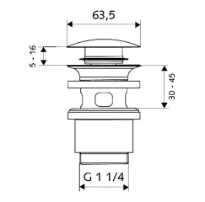 SCHELL Crépine de lavabo PUSH OPEN obturable G 1 1/4", chromé