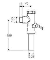 SCHELL Rob. chasse directe WC SCHELLOMAT avec manette, 1/2", chromé