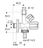 SCHELL Robinet d'équerre combiné COMFORT avec RV, 1/2", chromé