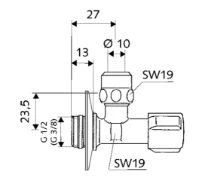 SCHELL Rob. d'équerre COMFORT, régulable forme courte, ASAG, 3/8", KIWA, chromé