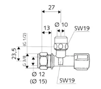 SCHELL Rob. d'équerre COMFORT, régulable avec raccord bicône, 3/8", KIWA, chromé