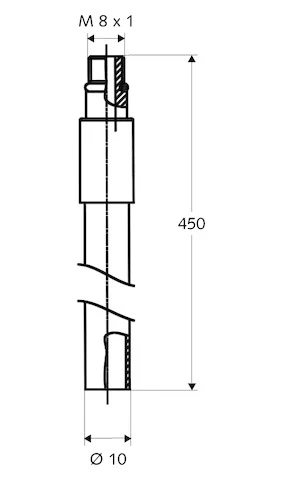 SCHELL Set de raccordement robinet,M 8x1 pour raccordement de robinets 450 mm