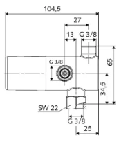 SCHELL Thermostat sur robinet d'équerre clapet antiretour, filtre, 3/8 ", chromé