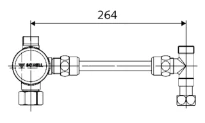 SCHELL Thermostat kit sur rob. d'équerre set de raccordement rigide, chromé