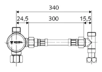 SCHELL Thermostat kit sur rob. d'équerre set de raccordement flexible, chromé