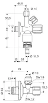 SCHELL Set de raccordement COMFORT RE 1/2",Rob.combiné avec RB 1/2",chromé