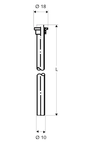 SCHELL Tube cuivre, collet soudé 1/2" d: 10 mm, 500 mm, chromé
