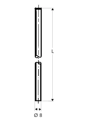 SCHELL Tube cuivre, sans collet, d: 8 mm, 300 mm, chromé