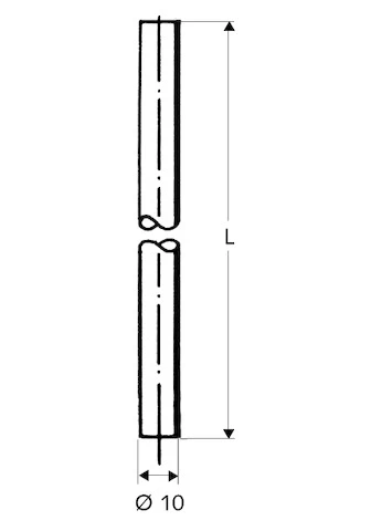 SCHELL Tube cuivre sans collet d: 10 mm, 300 mm, chromé