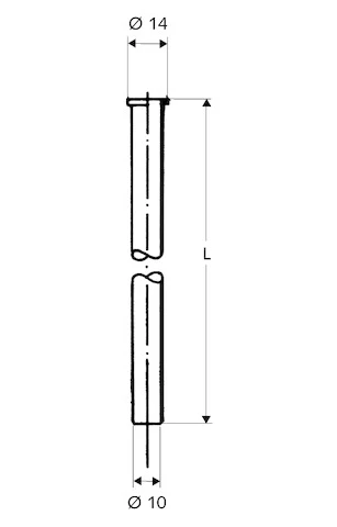 SCHELL Tube cuivre, collet 3/8", d: 10 mm, 300 mm, chromé