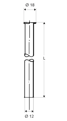 SCHELL Tube cuivre, collet 1/2", d: 12 mm, 300 mm, chromé