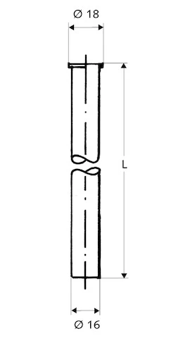SCHELL Tube cuivre, collet 1/2", d: 16 mm, 500 mm, chromé