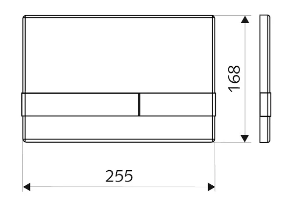 Schell Linear Eco bedieningsplaat - chroom mat - 2 druktoetsen