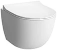 Vitra Sento toilette suspendue PACK VitraFlush (toilette suspendue + slimseat siège avec softclose) sans rebord - blanc Vitra Hygïene - B365xD540 mm