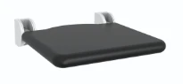 Normbau Nylon Care Siège de douche rabattable, assise rembourrage coloris noir, 410 x 410 mm, Blanc 019