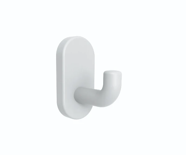 Normbau Nylon Care Patère murale, NY.WH 55, 58 x 28 mm, Blanc 019