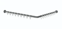 Normbau Nylon Care Tringle en angle pour rideau de douche avec anneaux, NY.DU-VST 781.020, a1/a2 = 900 mm, Noir 016