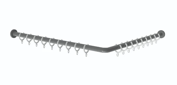 Normbau Nylon Care Douchegordijnstang met gordijnringen, NY.DU-VST 781.040, a1/a2 = 1100 mm, Wit 019