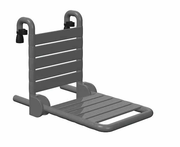 Normbau Nylon Care Siège de douche à suspendre rabattable NY.847.110, 410 x 569 x 459 mm, Gris foncé 018