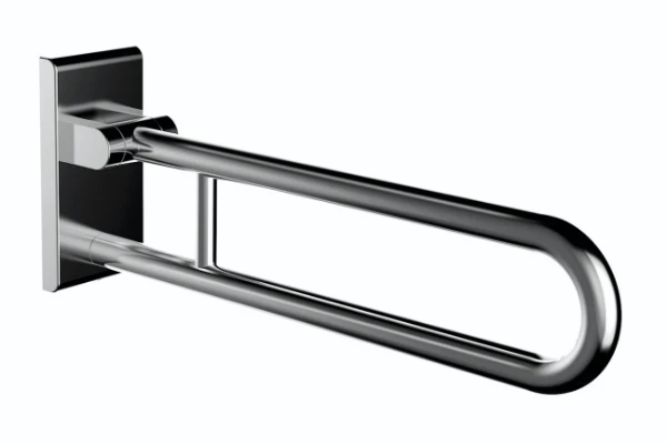 Normbau Inox Care Barre d'appui rabattable 2050050 vario, amovible, L = 850 mm, avec platine de fixation, Inox 009