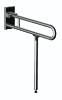 Normbau Inox Care Barre d'appui rabattable 2050430 vario, amovible, L = 725 mm, avec platine de fixation et pied escamotable, Inox 009