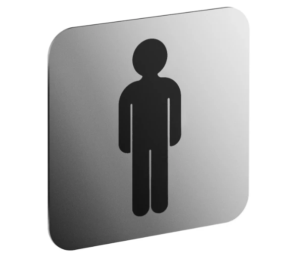 Normbau Inox Care Pictogrammes 2510010, 125 x 125 x 1,5 mm, Homme, Inox 009