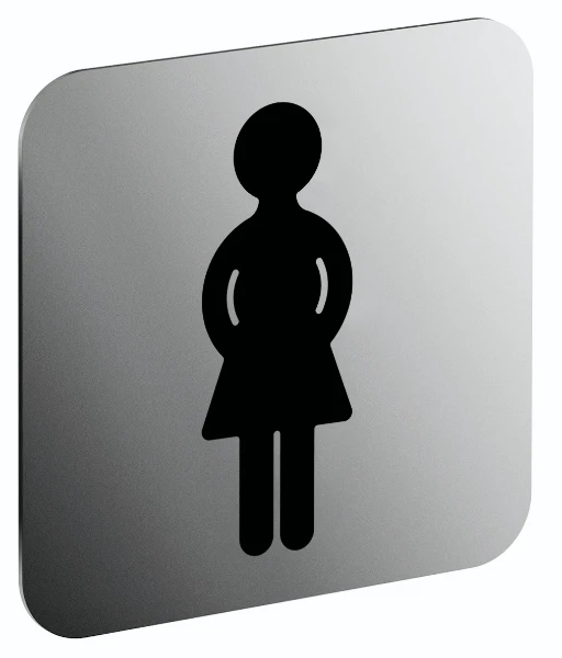 Normbau Inox Care Pictogramme 2510020, 125 x 125 x 1,5 mm, Femme, Inox 009