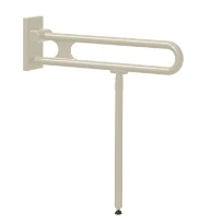 Normbau Verso Care Barre d'appui rabattable vario, amovible, 850 mm, avec platine de fixation, avec pied escamotable 800 mm, Blanc 019