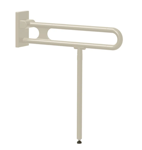Normbau Verso Care Opklapbare muursteun vario, demontabel, 850 mm, met grondplaat, met vloersteun voor standaardhoogte van 800 mm, Wit 019