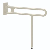 Normbau Verso Care Barre d'appui rabattable vario, amovible, 900 mm, avec platine de fixation, avec pied escamotable 800 mm, Blanc 019