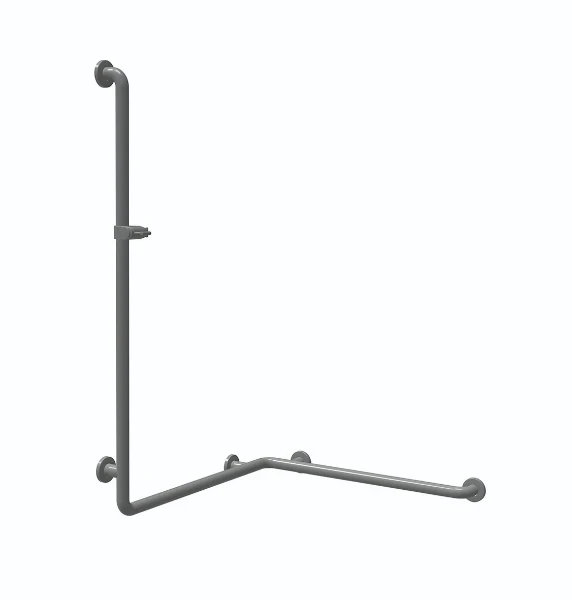 Normbau Nylon Care Main courante de maintien avec support de douchette NY.486.057 Antibac, 1004 x 767 x 1100 mm, Blanc 019