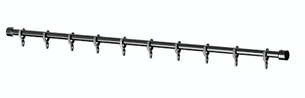Normbau Cavere Douchegordijnstang met gordijnringen 7382220, L= 500 - 1000 mm, Cavere® wit 092
