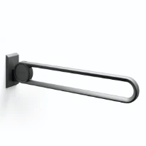 Normbau Cavere Barre d'appui rabattable vario 7447030, amovible, L = 850 mm, avec platine de fixation, Noir carbone 091