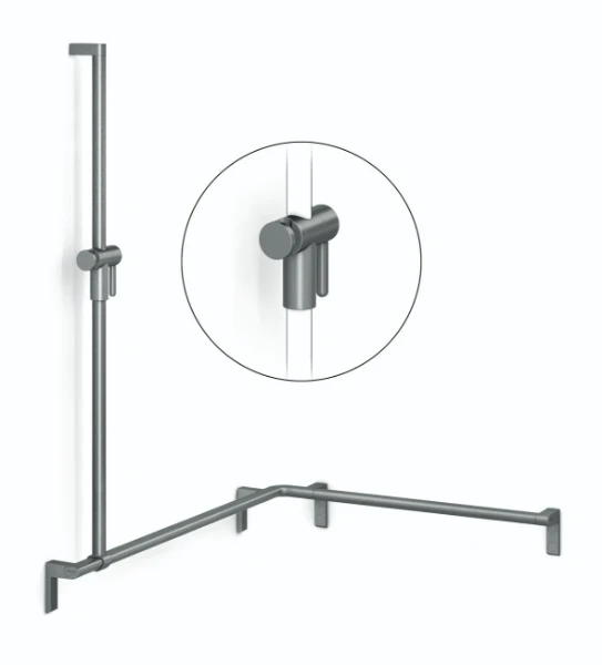 Normbau Cavere Main courante de maintien avec support de douchette à position réglable 7486107, Cavere® anthracite métallisé 095