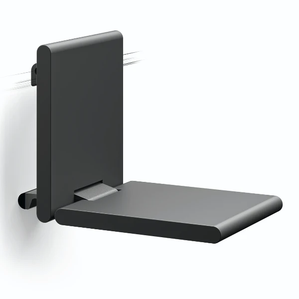 Normbau Cavere Siège de douche à suspendre, pour le marché français, 380 x 563 x 340 mm, Noir carbone 091