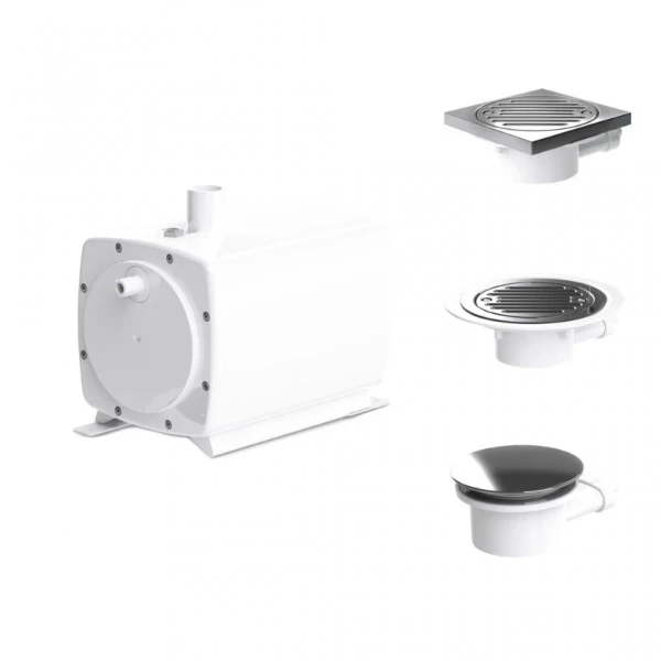 POMPE ASPIRANTE SANIFLOOR tuile pour évacuation douche + sifon pvc tuile