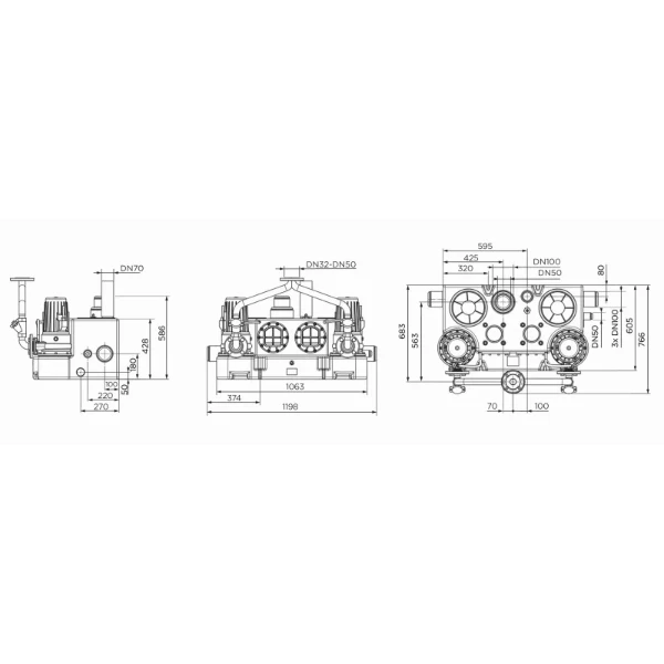 SFA SANICUBIC 2 GR SE71.3 T Opvoerinstallatie vermaler PRO dubbele pomp SE 71.3 D 400 V