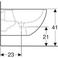 bidet suspendu geberit acanto, forme fermée: t=51cm, trop-plein=visible, blanc
