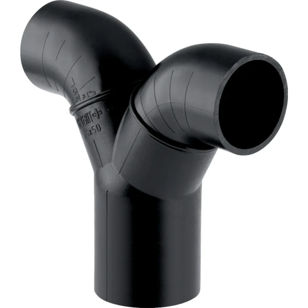 Geberit PE té raccord-Y 90° 75x56x56 mm