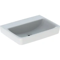 Geberit Renova Plan lavabo 650 x 480 mm - blanc KeraTect - sans trou de robinet - sans trop-plein
