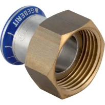 Geberit Mapress RVS siliconenvrij 2-delige koppeling met losse moer vlak dichtend FF 15 x 1/2 F (messing moer)