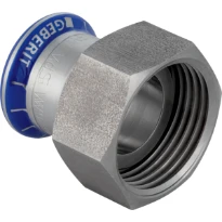 Geberit Mapress RVS siliconenvrij 2-delige koppeling met losse moer vlak dichtend FF 22 x 4/4 F