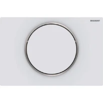 Geberit Sigma 10 plaque de commande blanc mat rinçage go/stop 24,6 - 1,4 o 16,4  cm plastique easy-to-clean anneau en coating:poli