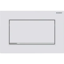 Geberit Sigma 10 plaque de commande - blanc synthétique rinçage interompabl bandes design: chromé brillant