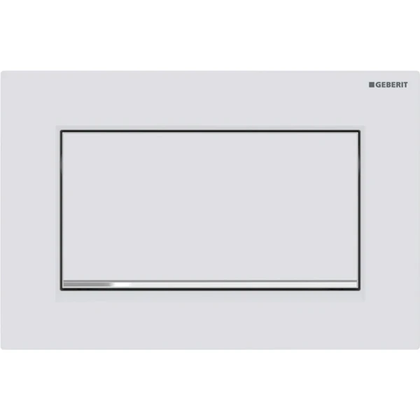 Geberit Sigma 10 plaque de commande - blanc synthétique rinçage interompabl bandes design: chromé brillant